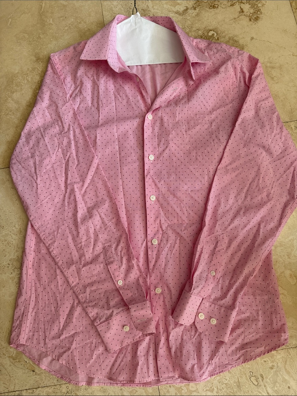 Express Men’s Pink Dotted Dress Shirt